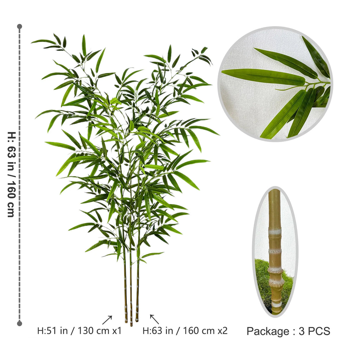 Artificial bamboo leaves for event and party decoration