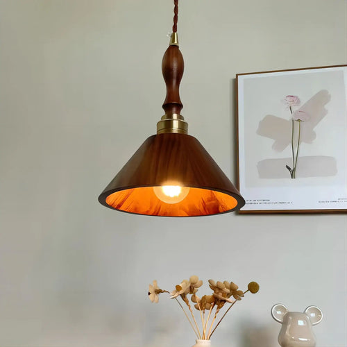 Japanese style solid wood chandelier for elegant interiors - vue 4 sur 7
