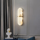 Semi-cylinder LED wall light 18W marble effect bedside lamp for living room, dining room, bathroom, hallway and doorway - wall sconce