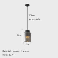 Modern clear glass chandelier with adjustable wire