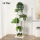 multi-tiered wooden plant and flower stand