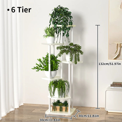 multi-tiered wooden plant and flower stand - vue 10 sur 10