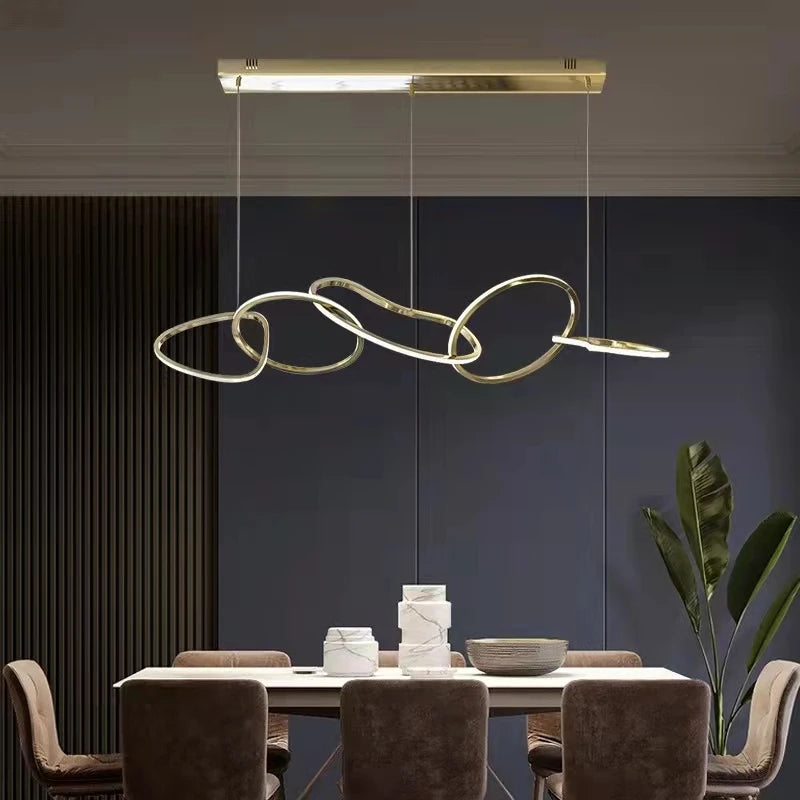 Modern gold stainless steel pendant light for artistic décor