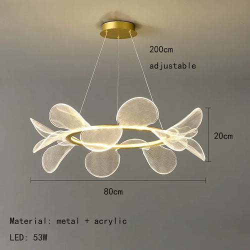 Modern acrylic flower LED chandelier luxury - vue 9 sur 10