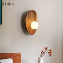 Walnut wood LED wall light