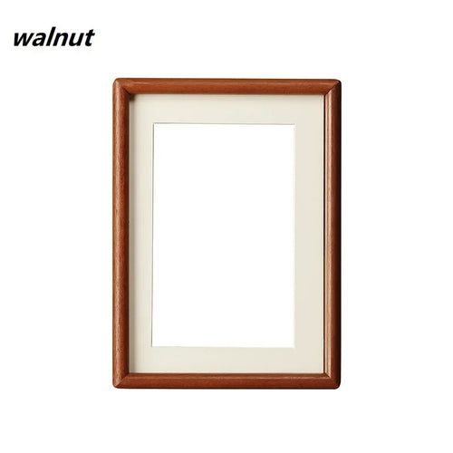 Solid Wood Round Corner Picture Frame, Walnut and Golden Sandalwood, Minimalist Design, Tabletop, Home Decor - vue 7 sur 17