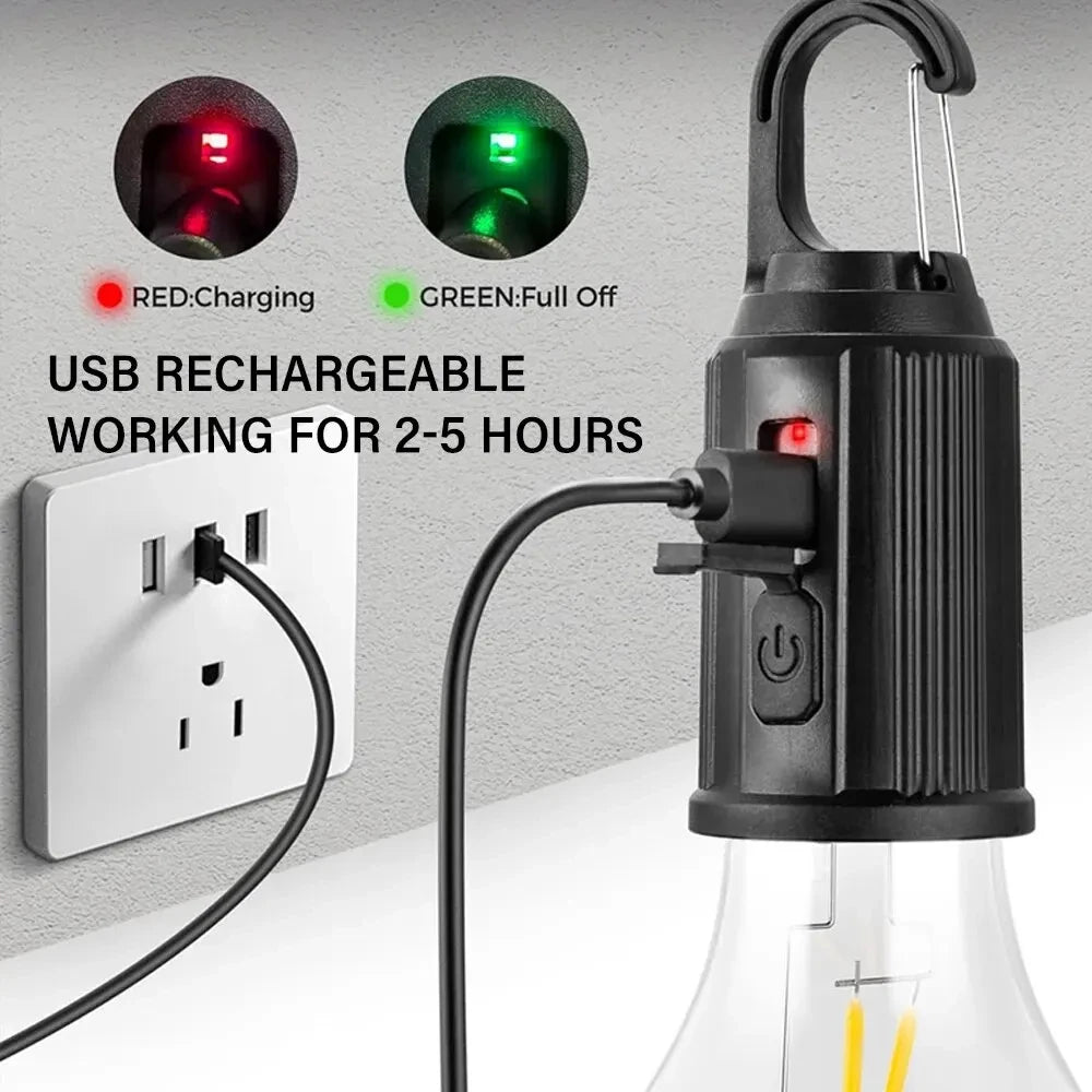 Rechargeable USB waterproof camping lamp with 3 lighting modes, portable - vue 4 sur 9