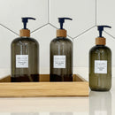 refillable pump bottle for shampoo and shower gel