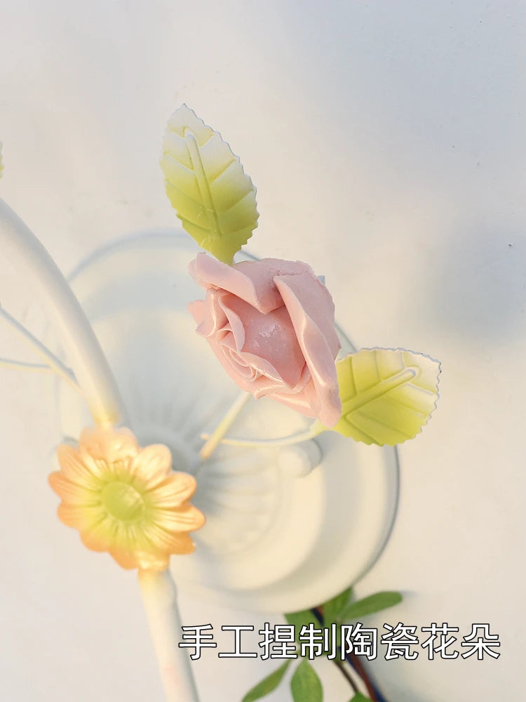 Modern floral wall light for warm decorative lighting - vue 6 sur 8