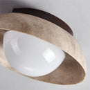 Nordic natural yellow travertine round ceiling lights