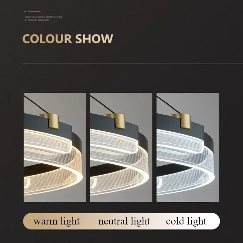 Minimalist Nordic acrylic chandelier for modern decor - vue 5 sur 11