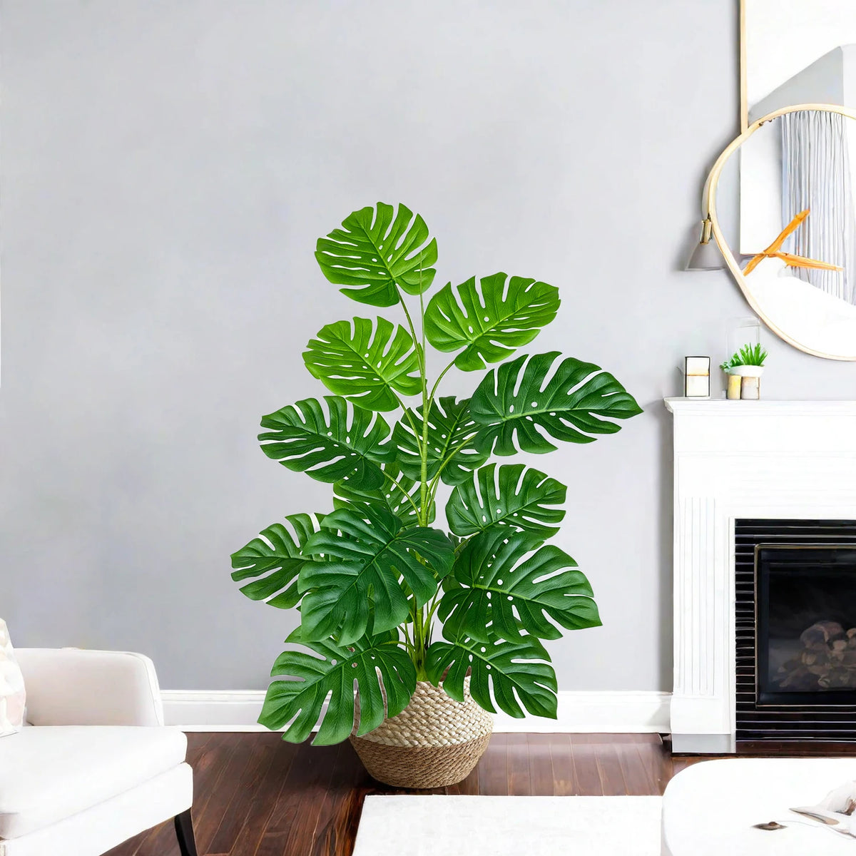 Artificial monstera plant with realistic leaves for indoor decoration - vue 6 sur 29