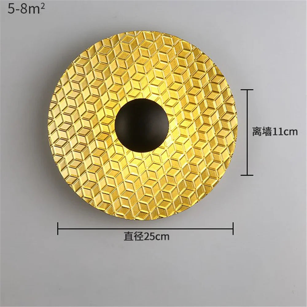 Nordic round metal LED wall light for modern interiors - vue 11 sur 23