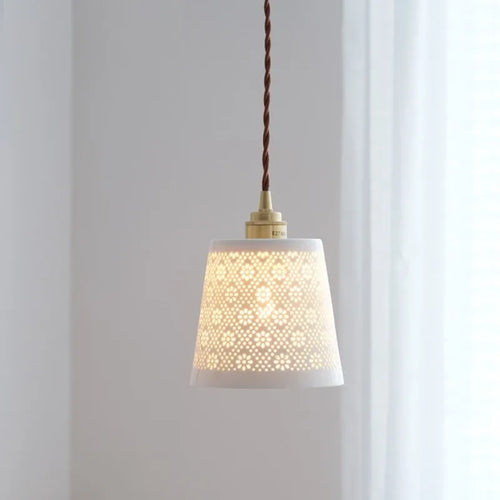 Modern nordic LED pendant light in copper and ceramic