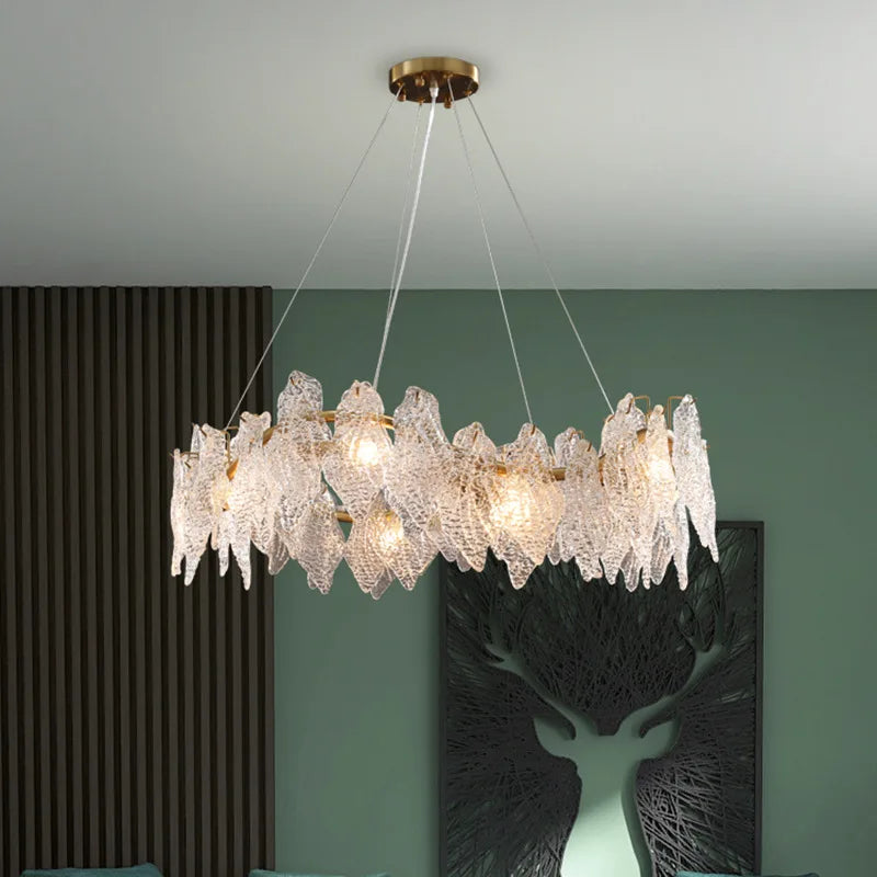 Modern crystal LED chandelier with elegant design for interior decoration