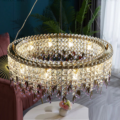 Luxury crystal chandelier pendant lamp bar lighting - vue 4 sur 10