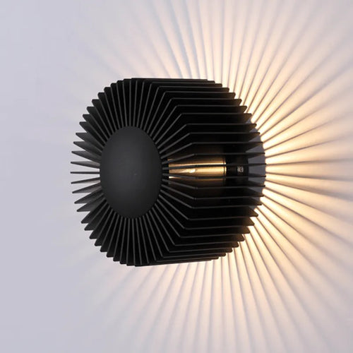 Modern black pink aluminum wall light - vue 2 sur 8