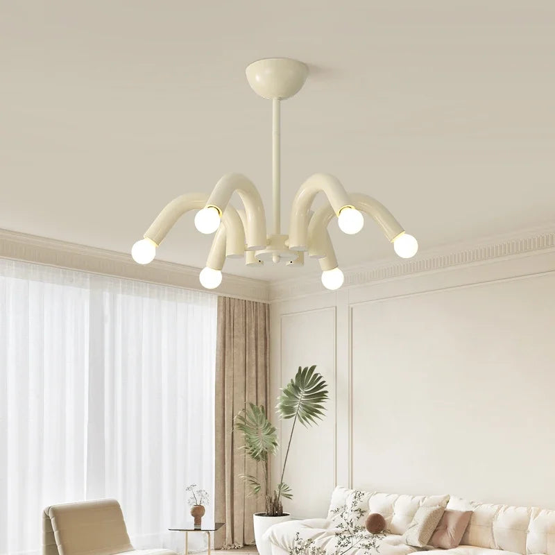 Modern milky white LED pendant light, living room, bedroom, children's room, creative decoration pendant light - vue 1 sur 11