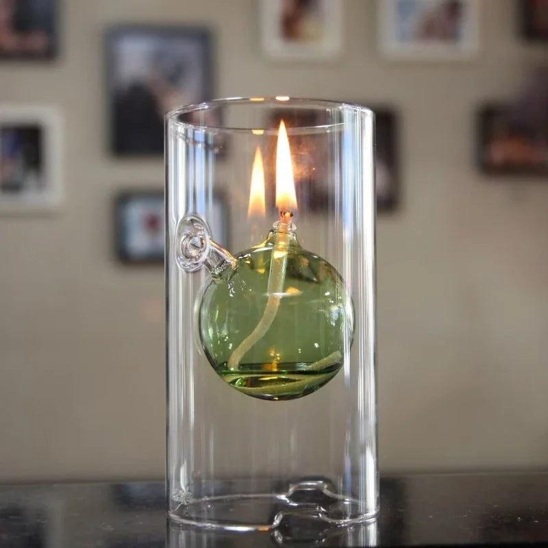 transparent glass oil lamp vintage decoration for interior
