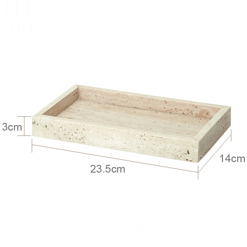 elegant travertine bathroom accessory set - vue 21 sur 30