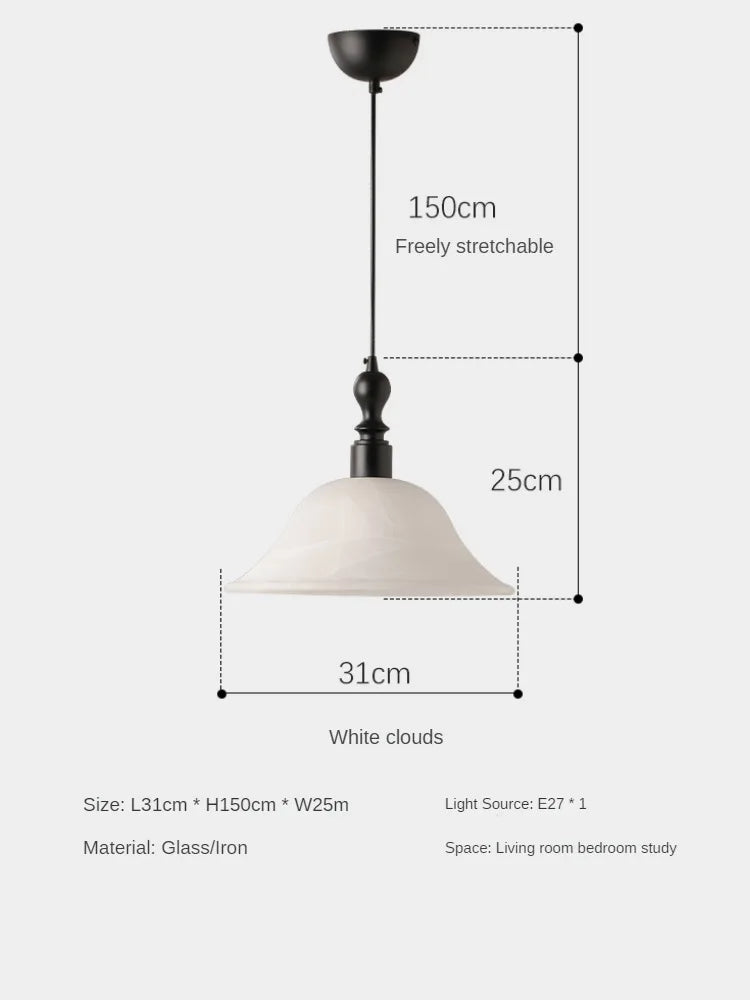 Solid wood pendant light in Japanese retro style for interior decoration - vue 8 sur 8