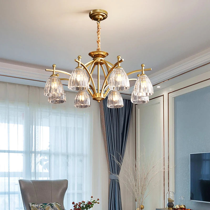 Retro glass chandelier for an elegant and bright atmosphere - vue 3 sur 11