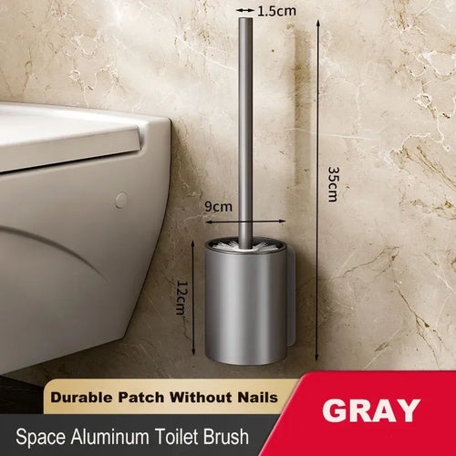 Aluminium wall-mounted brush with no-drill installation for effective cleaning - vue 10 sur 10