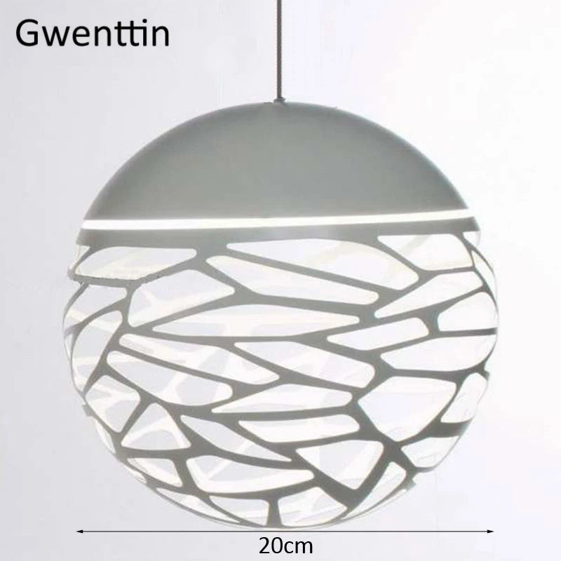 Modern hollow iron pendant light bird cage industrial decoration