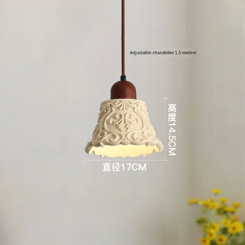 Decorative antique-style engraved resin retro chandelier - vue 14 sur 14