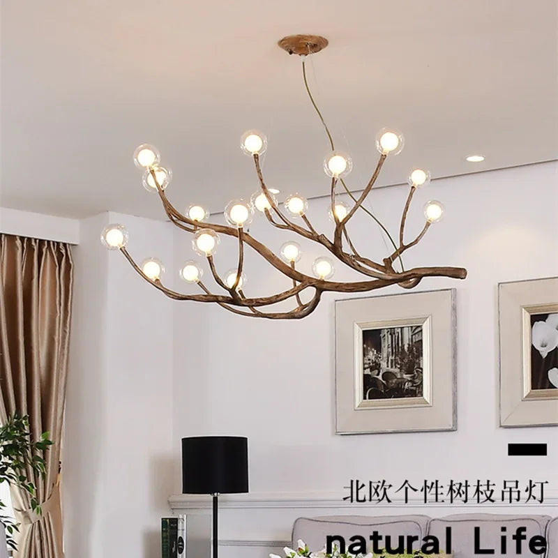 Vintage resin tree branch chandelier for interior decor
