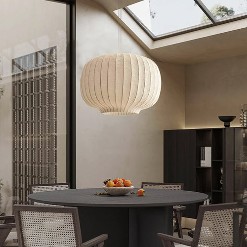 Nordic silk fabric pendant light for interior decor - vue 5 sur 9