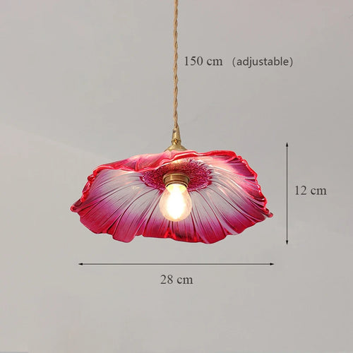 Modern Japanese sunflower glass pendant light decorative - vue 11 sur 12