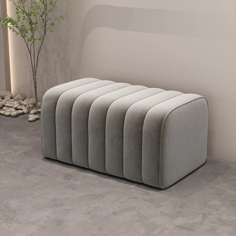 Nordic velvet bench soft and elegant footrest - vue 3 sur 14
