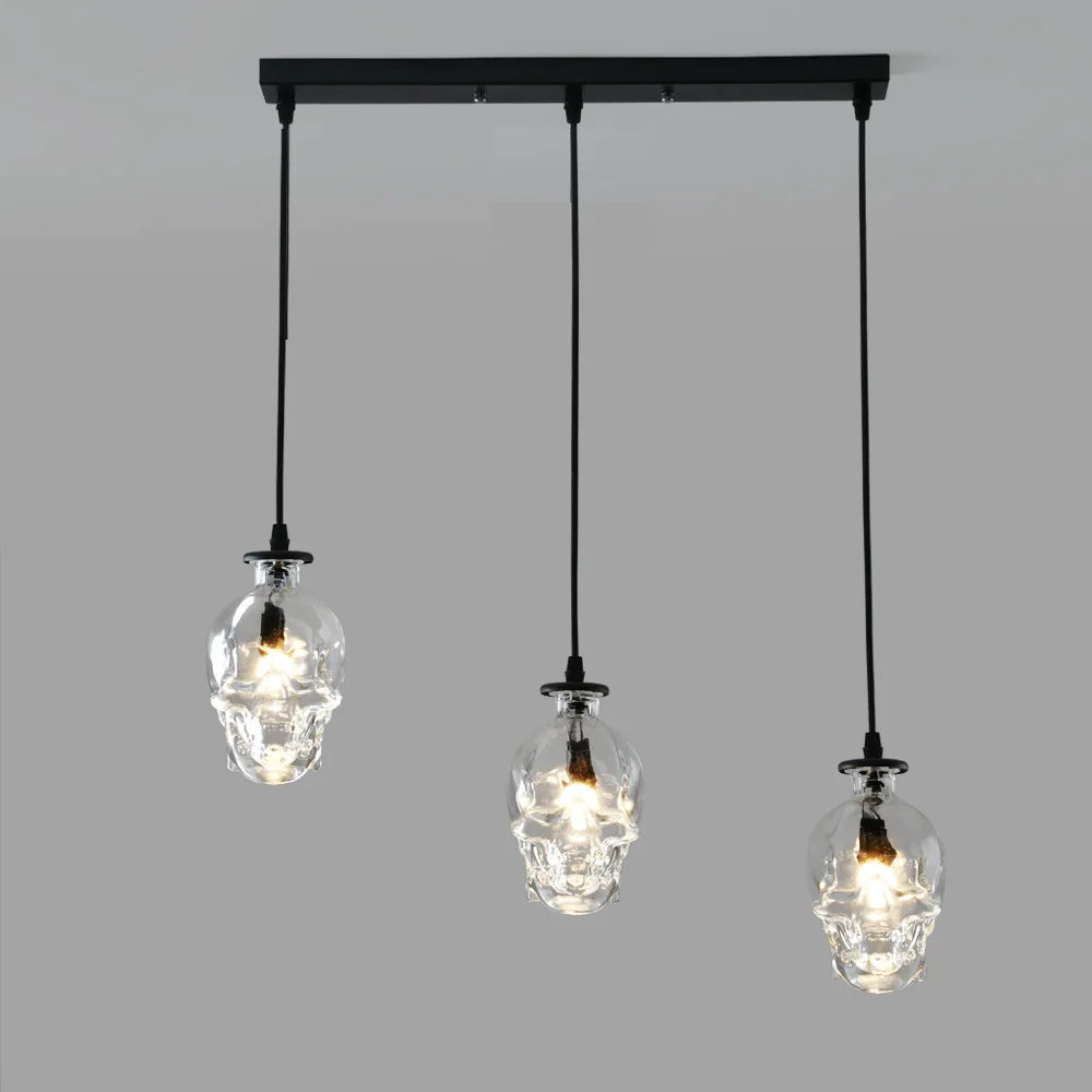 retro skull industrial led wall light