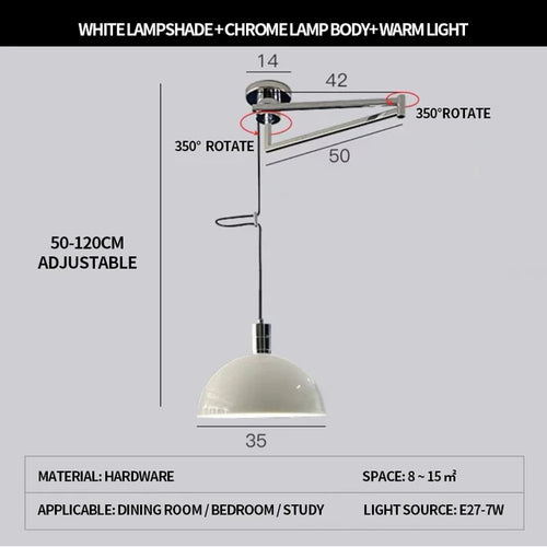 Modern foldable Nordic design telescopic chandelier for contemporary interiors