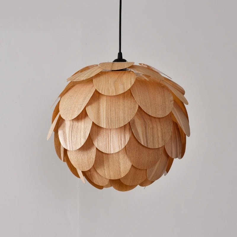 Creative bamboo pine cone chandelier with Nordic LED lighting