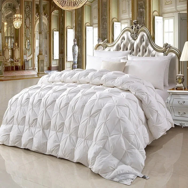 100% white goose down comforter, high-quality five-star hotel twisted flower comforter, pure cotton winter thick comforter - vue 10 sur 11