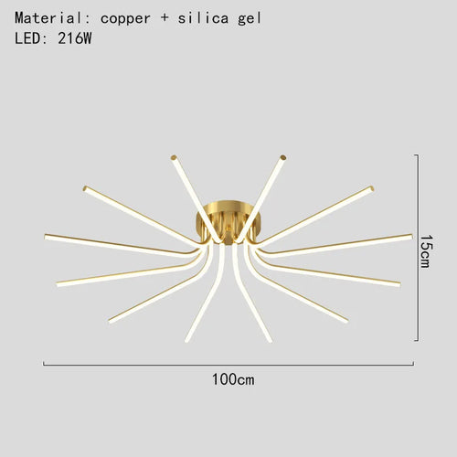 Modern minimalist LED chandelier for versatile indoor lighting - vue 12 sur 12