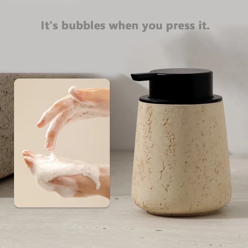 wabi-sabi marble sanitizer bottle for home practical decoration