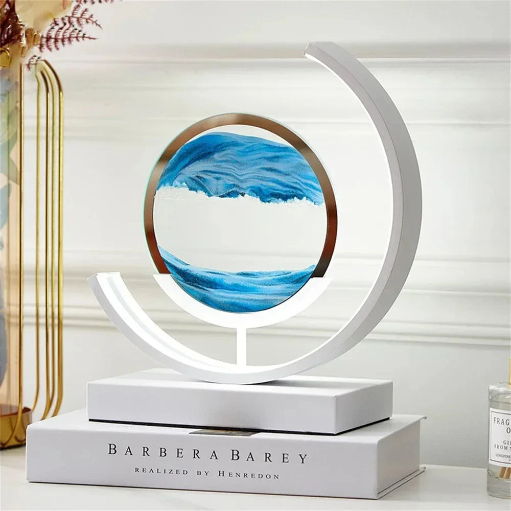 LED sand art table lamp for dynamic interior decoration - vue 4 sur 16