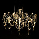 Post-modern crystal light cube LED chandelier in stainless steel