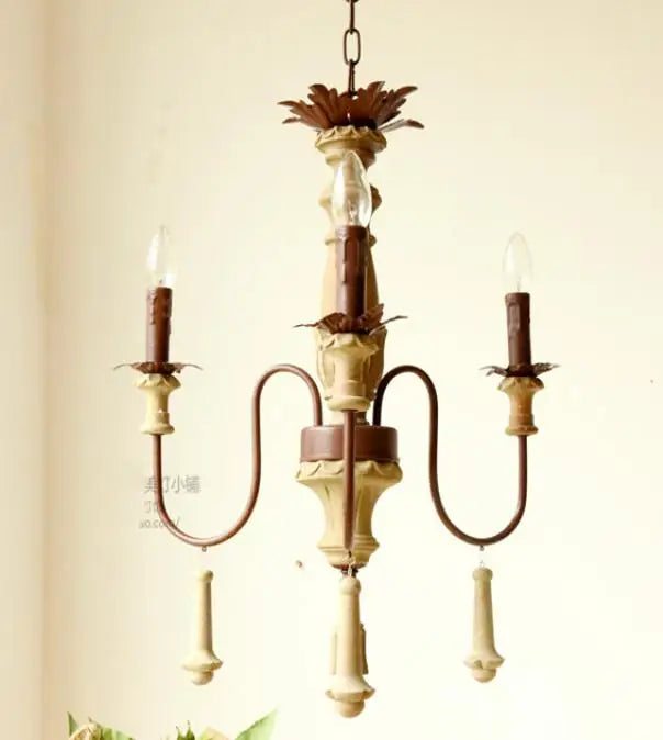 antique industrial resin chandelier with led candle holders