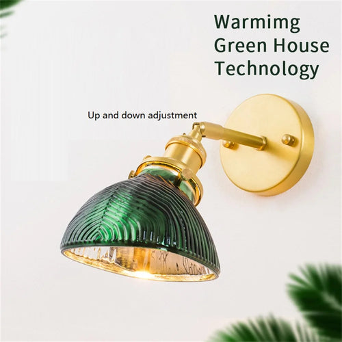 Nordic brass and glass wall light for decorative interiors - vue 4 sur 8
