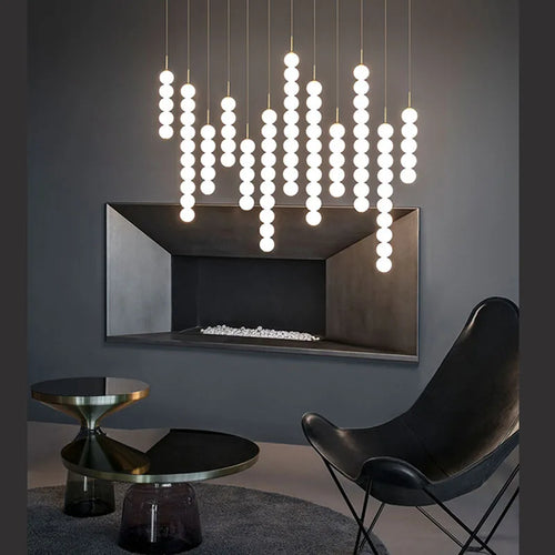 Art deco style glass pendant light in gold and chrome - vue 6 sur 13