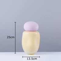 decorative glass vase with lid for artificial flowers