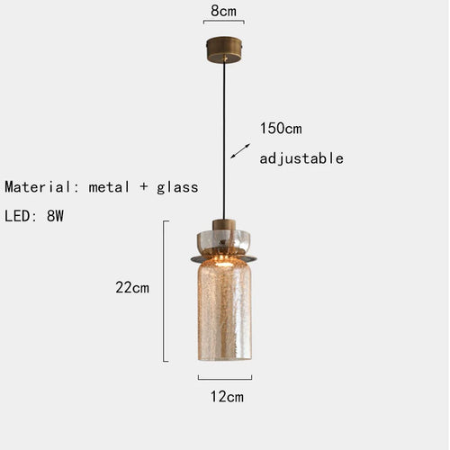Adjustable creative glass pendant light for indoor lighting - vue 12 sur 12