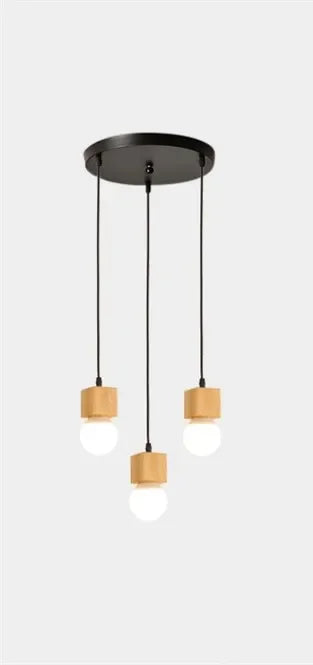 Vintage oak wood pendant light modern design