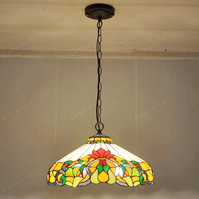 European style tiffany table lamp nostalgic hotel lighting