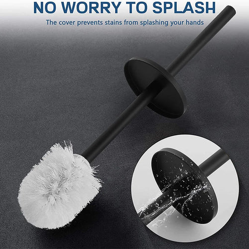 Durable stainless steel wall-mounted toilet brush holder - vue 6 sur 17