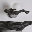 Vintage LED wall light in resin tree branch design